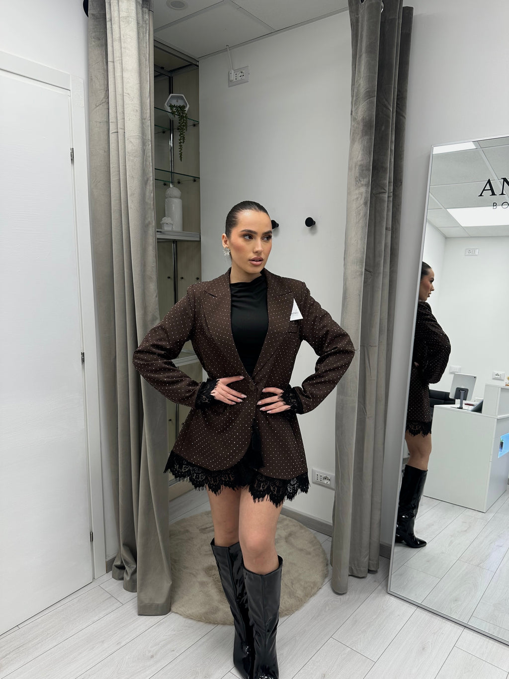 VESTITO BRILLY MARRONE