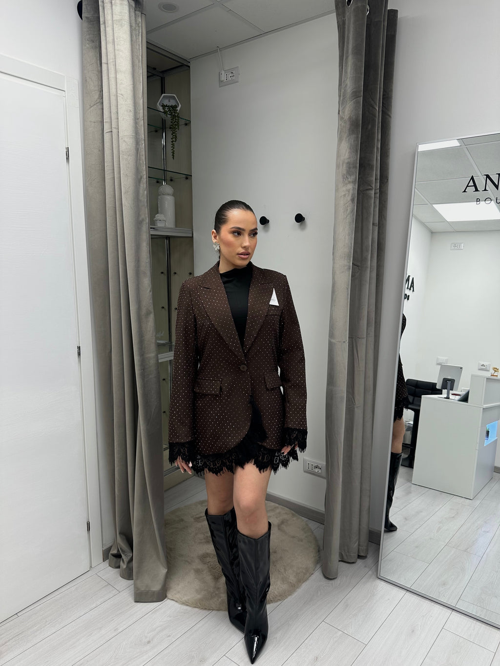 VESTITO BRILLY MARRONE