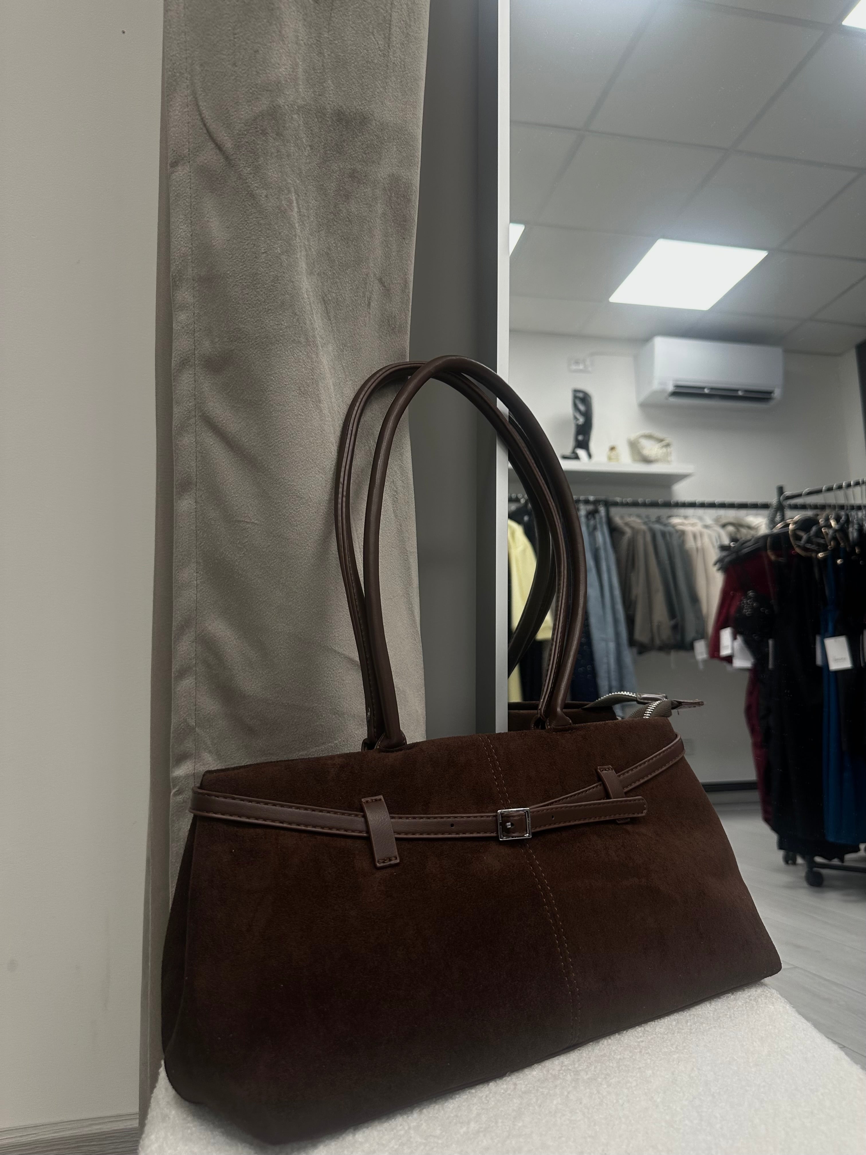 BORSA BAGUETTE MARRONE