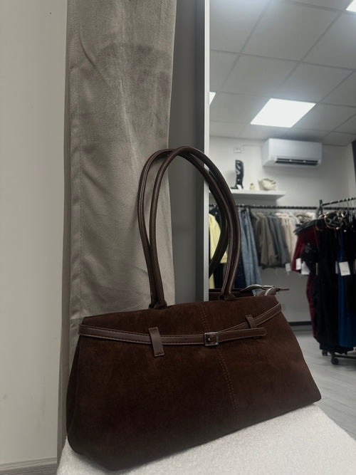 BORSA BAGUETTE MARRONE