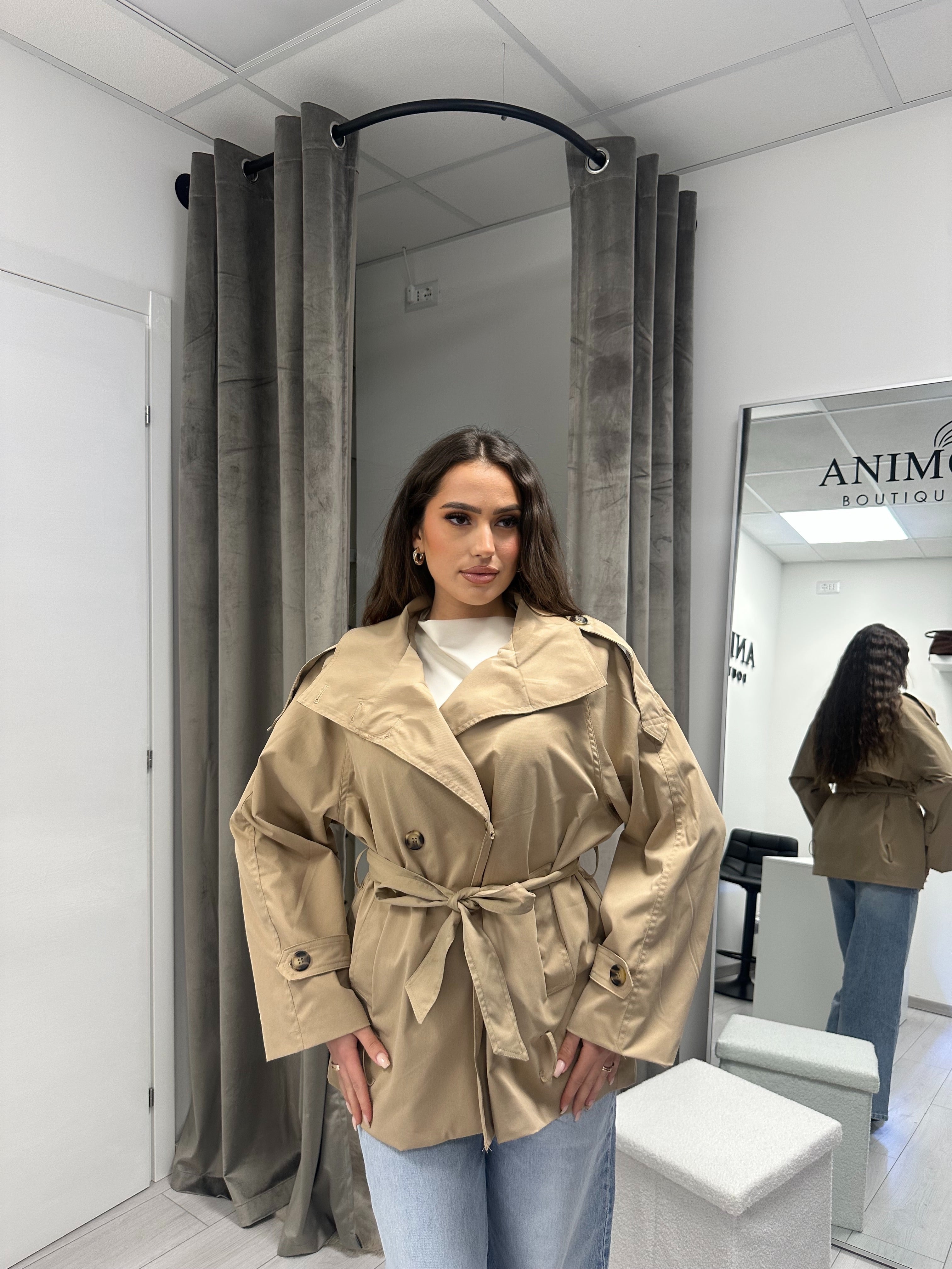 SHORT TRENCH BEIGE